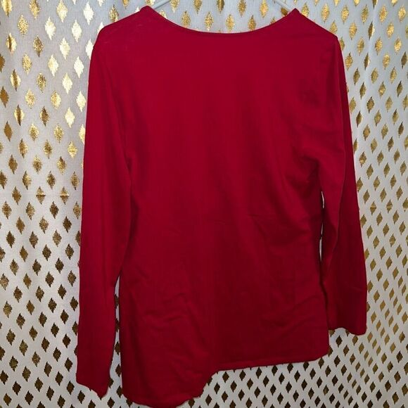 Torrid Foxy Sweetheart Twist Top red long sleeve blouse size 1 XL - Picture 4 of 5